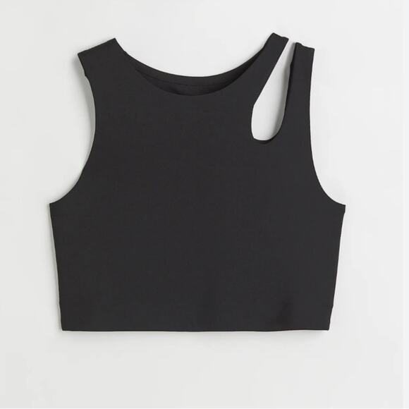 H&M Move Black Cut Out Shoulder Sports Bra - Picture 1 of 7